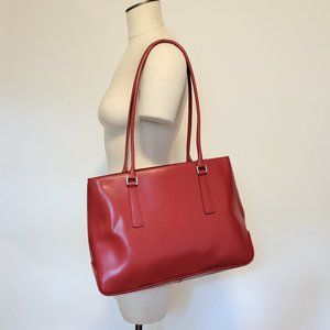 M. LONDON Red Large Bag Tote Multi. Pockets
